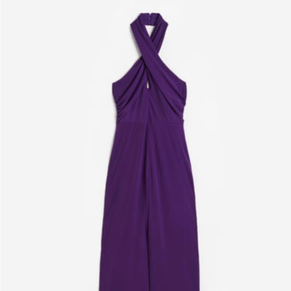 Purple halter jumpsuit